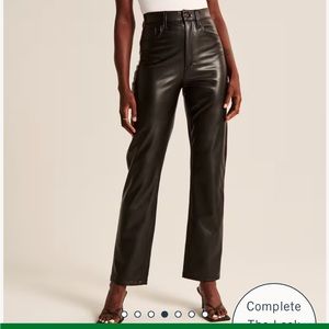 Abercrombie Vegan Leather 90's Straight Ultra High Rise Pant
